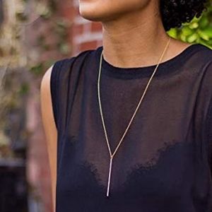 Goldtone Bar Necklace